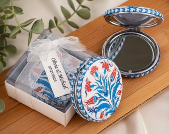 Personalized Indian Wedding Favor Mirrors: Mehndi Gift with Gift Box