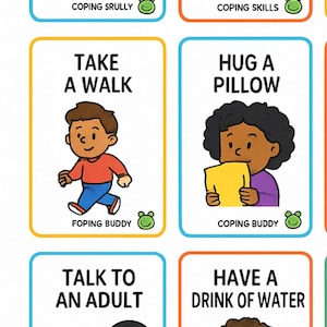 Printable Coping Skills Flashcards for Kids – ADHD & Autism Friendly ...