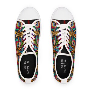 Vibrant Women&#39;s Low Top Sneakers | Colorful Casual Footwear, Everyday Style, Gift for Her, Art-Inspired Sneakers, Unique Women&#39;s Shoes