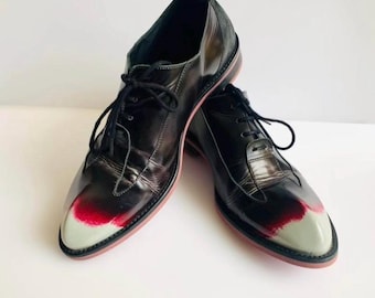 JOHN FLUEVOG Size 8.5 Brown Honorius Leather Gradient Lace Up Shoes, men’s