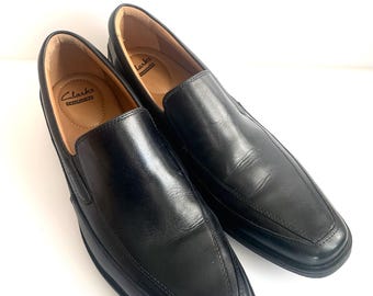 Men’s Slip On Loafer Black Leather Shoes Size 12 Clark’s