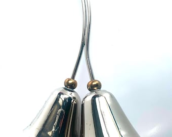 Vintage Silver Tone Double Hand Bell