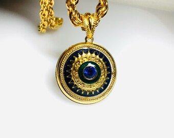 Vintage Camrose Kross Jacqeline Bouvier Kennedy Reversible Pendant Necklace