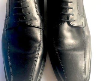 Men’s Geox Black Leather Dress Shoes Size Eu 44 / US 11