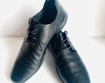 Men’s Geox Black Leather City Shoes  Size EU46 (13US)