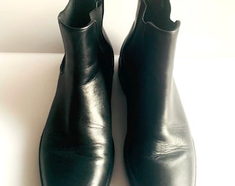 Men’s Black Leather Calvin Klein Boots Size 11 EU 44