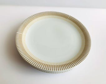 Mid Century White Thomas 6” Side Dessert Plates, Set of 4 Made in Germany
