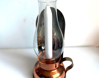 Vintage Coppercraft Guild Copper Storm Hurricane Lamp Candle Holder