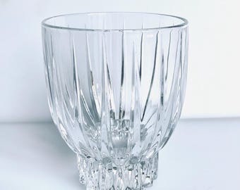 Set of Six Mikasa Algonquin Crystal Double Old Fashioned Glasses – Vintage Ribbed Barw