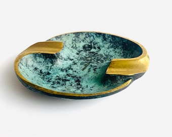 Vintage Modernist Brass Ashtray