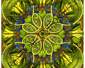 Premium Mandala print "Kowhai Garden"