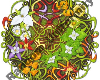 Premium Mandala print "Wildflowers"