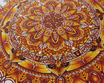 Premium Mandala print "Honey and Amber"