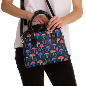Bunte Pilz-Schulterhandtasche, Boho-Stil-Einkaufstasche, umweltfreundliche Mode, niedliches Geschenk für Naturliebhaber, trendige Geldbörse für jeden Anlass
