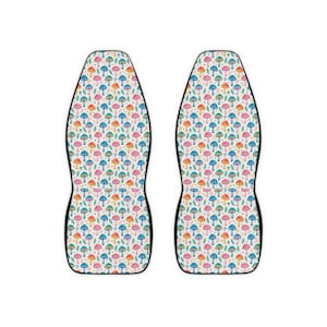 Colorful Mushroom Car Seat Covers: Fun Boho Auto Decor