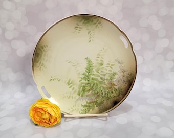 Antique Green Ferns, Floral Prussia Decorative Plate