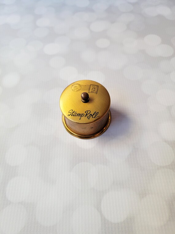 Vintage Brass Stamp Roll Holder Etsy