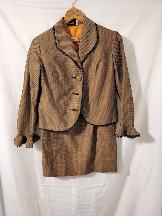 Vintage Brown Mamisette Suit Jacket & Skirt