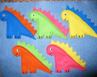 Set of 5 Dinosaurs Finger Puppets