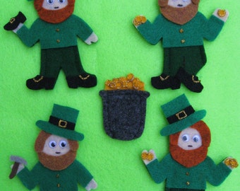 Leprechauns & Pot of Gold Finger Puppets with laminated rhyme