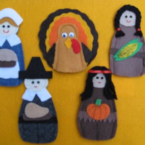 Thanksgiving Finger Puppets with original laminated rhyme