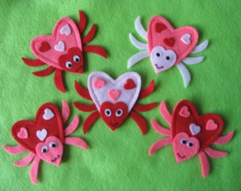 5 Valentine Love Bugs Felt Board Set with Original Laminated Rhyme