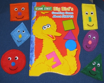 Felt Shape Finger Puppets to accompany Sesame Street Big Bird's Guessing Game about Shapes