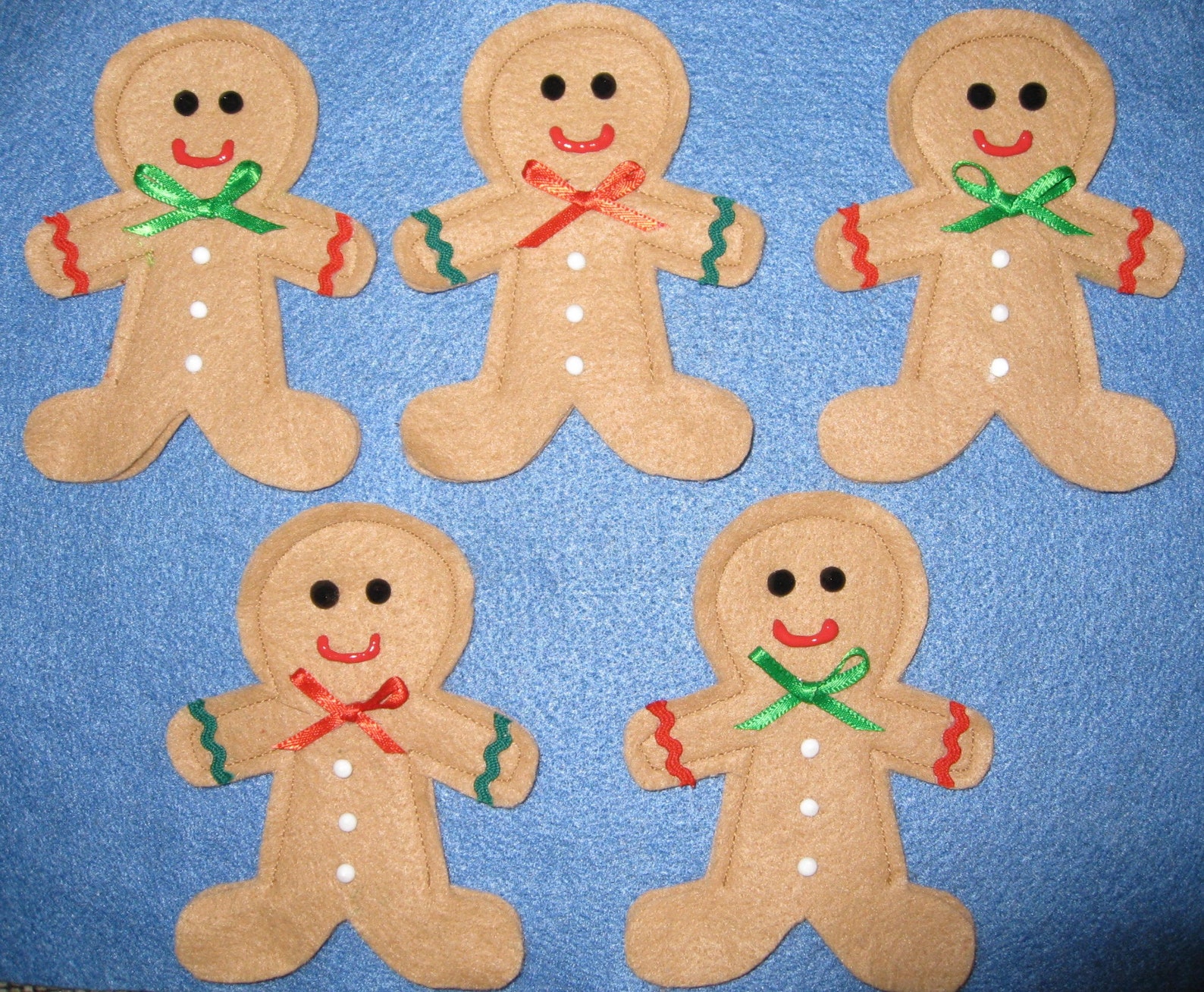 5 Gingerbread Men Finger Puppets Etsy