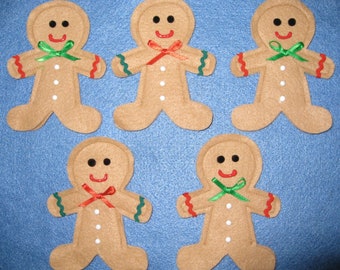 5 Gingerbread Men Finger Puppets