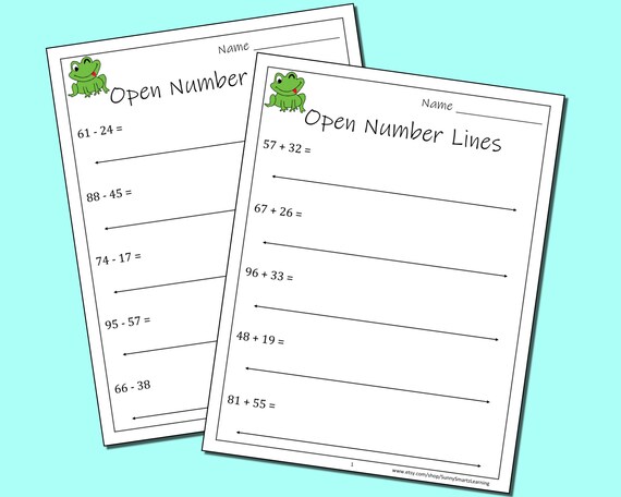 10-open-number-line-addition-subtraction-worksheets-double-etsy