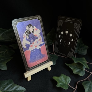 Carte de tarot mystique avec motif du zodiaque (Édition Argent 2025) - Poissons