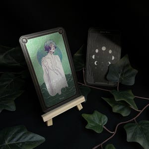 Carte de tarot mystique avec motif du zodiaque (Édition Argent 2025) - Vierge