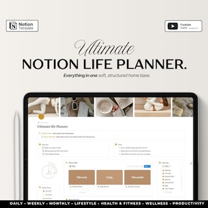 The Ultimate Notion Life Planner Notion Template  Notion Planner Notion Life Planner Aesthetic Notion Planner Digital Planner