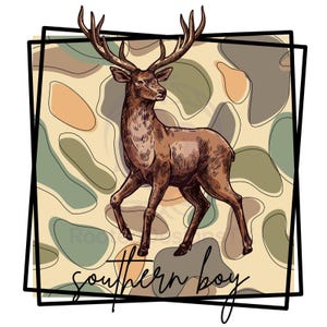 Camo Deer Boy PNG Design - Southern Designs for Boys - Hunting PNG