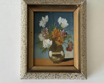 Timeless Floral Still Life Oil Painting "Flower Vase" Detailed Small Art