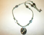 Abalone Shell Oval Pendant Necklace