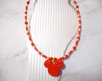 Cute Red Faux Leather Gold Studded Ankle Bracelet