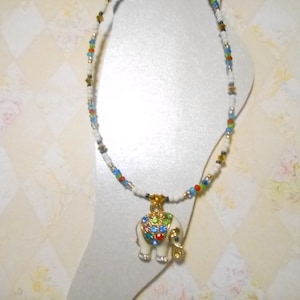 White, Crystal, And Gold Elephant Ankle bracelet
