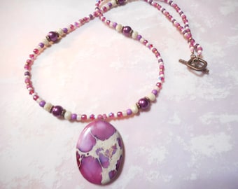 Collier en jaspe violet Sea Sediment