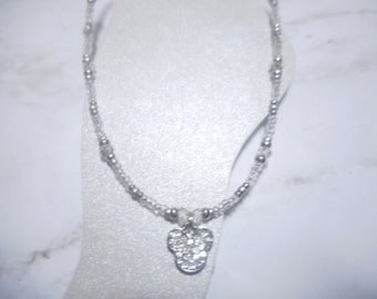 Impresionante pulsera de tobillo con cabeza de Mickey Mouse en plata y cristal