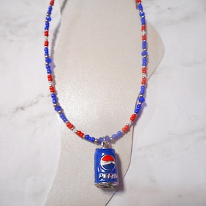 Antique Blue And Silver Pepsi Can Ankle Bracelet