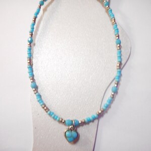 Antique Silver And Turquoise Ankle Bracelet
