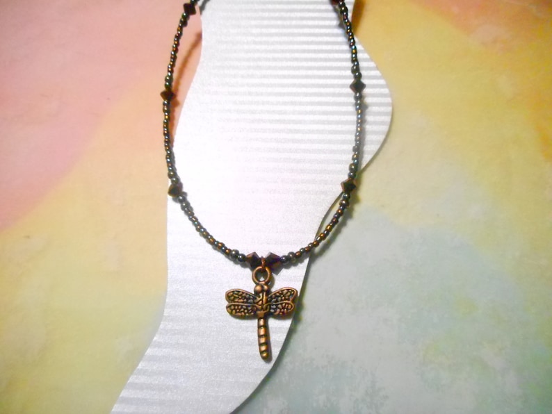 Antique Copper Dragonfly Ankle Bracelet