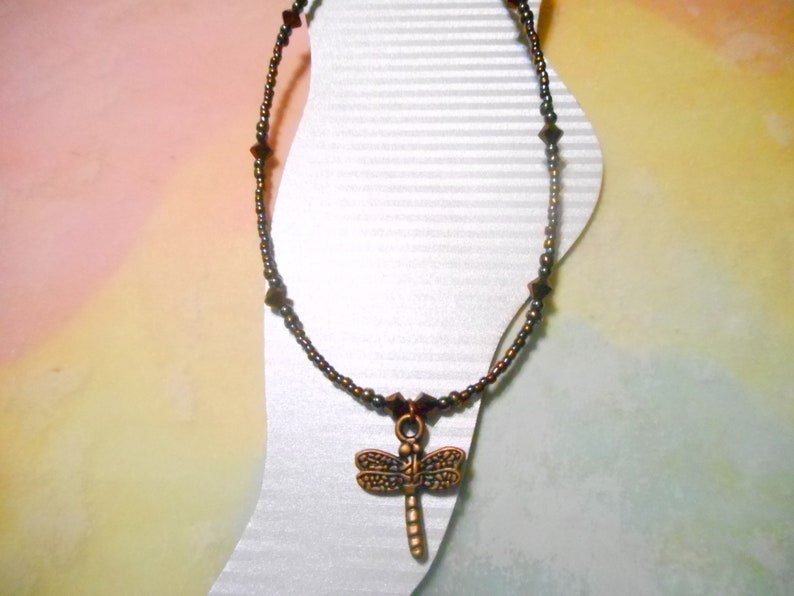 Antique Copper Dragonfly Ankle Bracelet