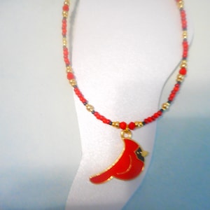 Pretty Cardinal Bird Ankle Bracelet