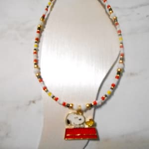 Snoopy On doghouse Enamel Charm Ankle Bracelet