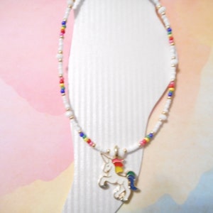 Whimsical Colorful Enamel Unicorn Ankle Bracelet