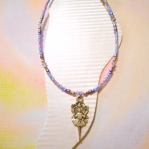 Antique Silver Fairy Flowers Ankle Bracelet