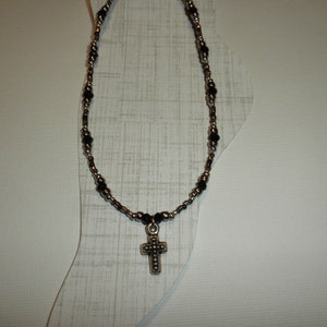 Antique Silver Cross Ankle Bracelet