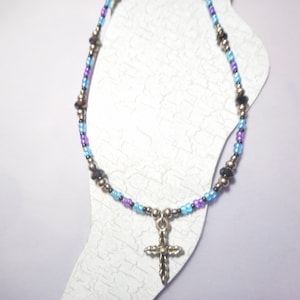 Antique Silver Cross Ankle Bracelet